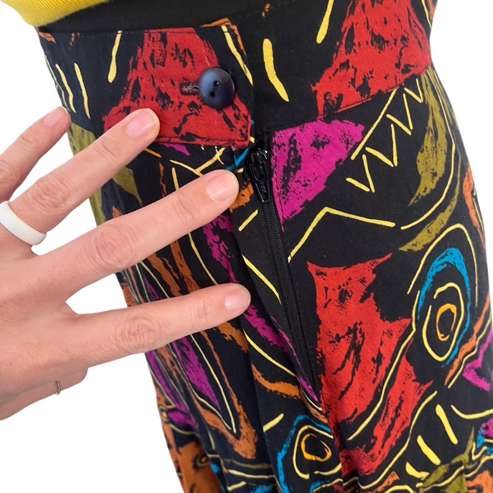 80s vintage abstract midi maxi skirt size small - Picture 9 of 14
